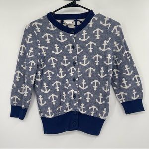 Urban Outfitters Cooperative Blue and White Anchor Cardigan